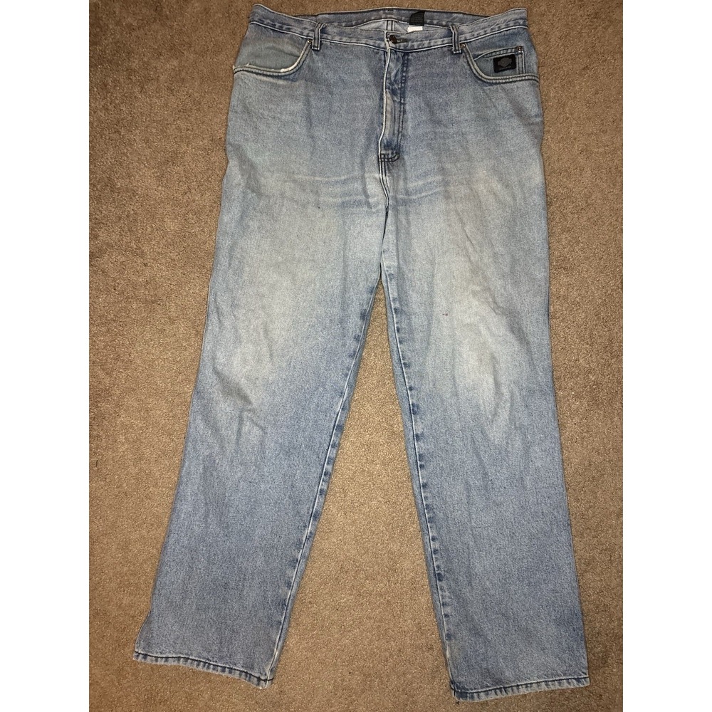 Vintage Harley Davidson Baggy Blue Jeans Made in USA Relaxed Fit 38x32 READ